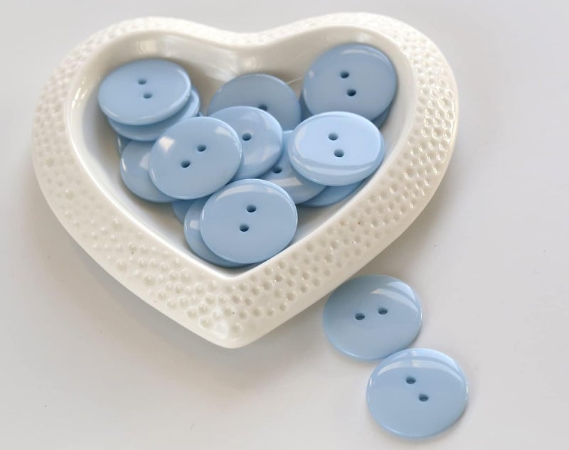 GANSSIA 1 Inch Blue Buttons Two Holes 25mm Resin Button for Sewing and Craft Projects Pack of 100 PCS - Image 2